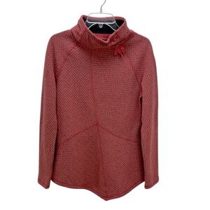 Prana Mattea Wool Blend Chevron Pattern Top Mock Neck Sz M Asymmetrical Hem